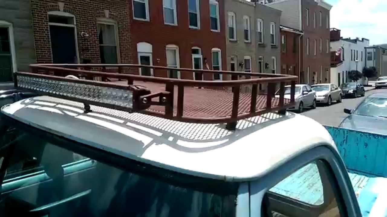 Custom DIY Truck Cab Roof Cargo Rack with LED Lightbar