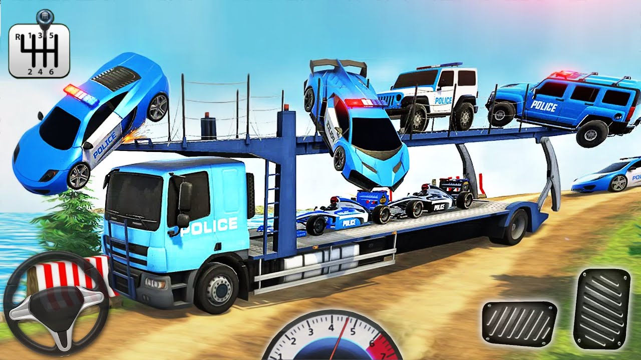 Police Cargo Transport Simulator 3D - Police Car Transporter Truck Trailer Driver - Android GamePlay