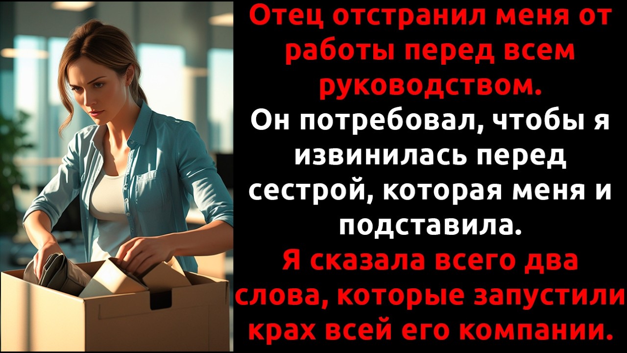 Отец УВОЛИЛ меня на глазах у всех — и я одним письмом РАЗРУШИЛА его бизнес...