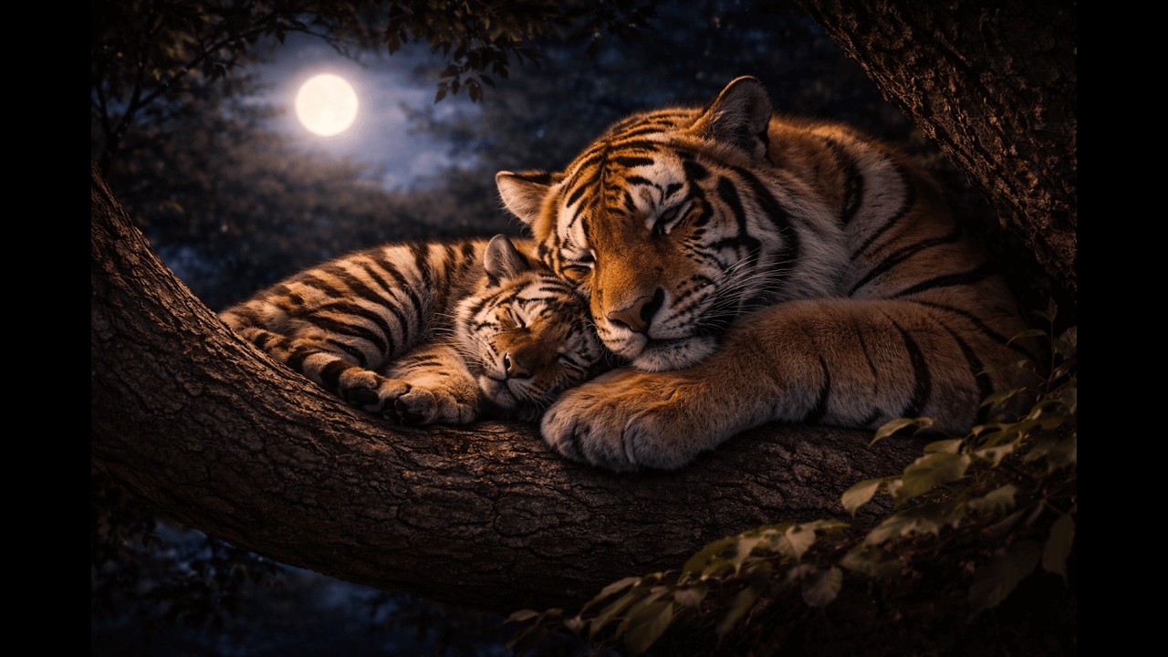1 Hour of Sleepy Tiger: Gentle Piano Lullabies for Baby Sleep