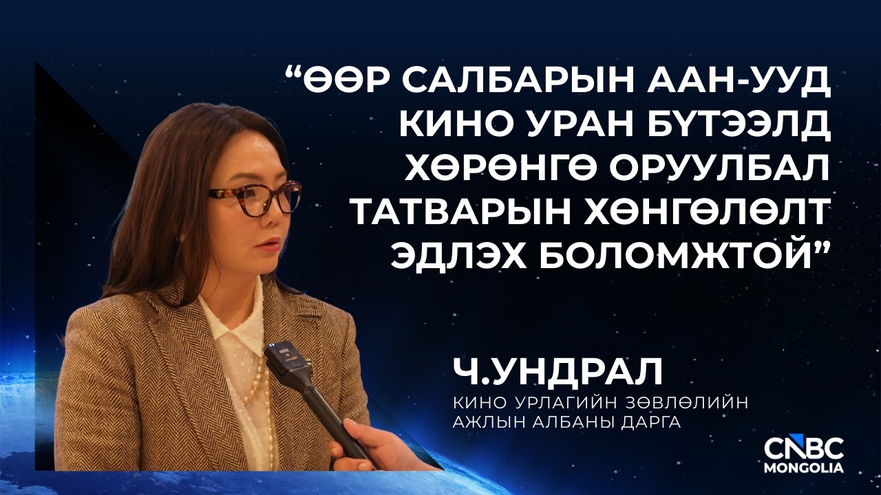 Ч.УНДРАЛ: ӨӨР САЛБАРЫН ААН-УУД КИНО УРАН БҮТЭЭЛД ХӨРӨНГӨ ОРУУЛБАЛ ТАТВАРЫН ХӨНГӨЛӨЛТ ЭДЛЭХ БОЛОМЖТОЙ