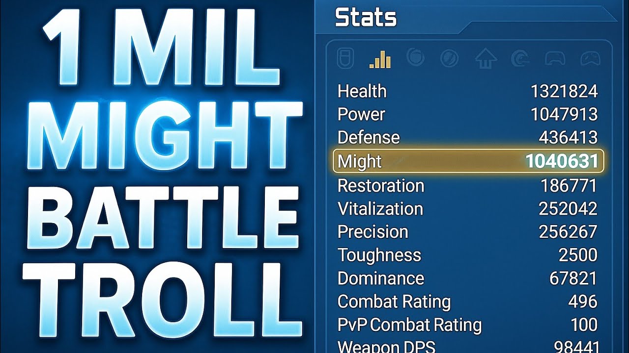 DCUO- 1 Mil Might Battle Troll.    |Leaked|