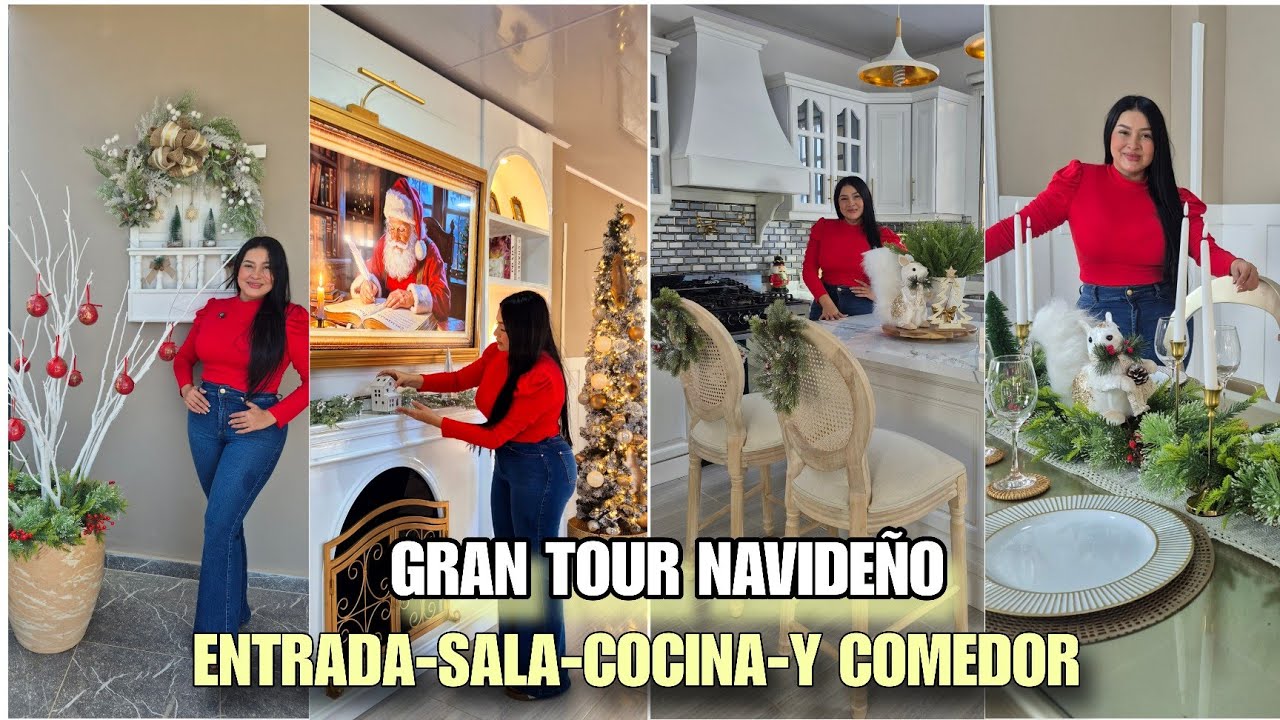 TODA 😱LA DECORACI&Oacute;N NAVIDE&Ntilde;A DE LUJO ENTRADA SALA COMEDOR Y COCINA