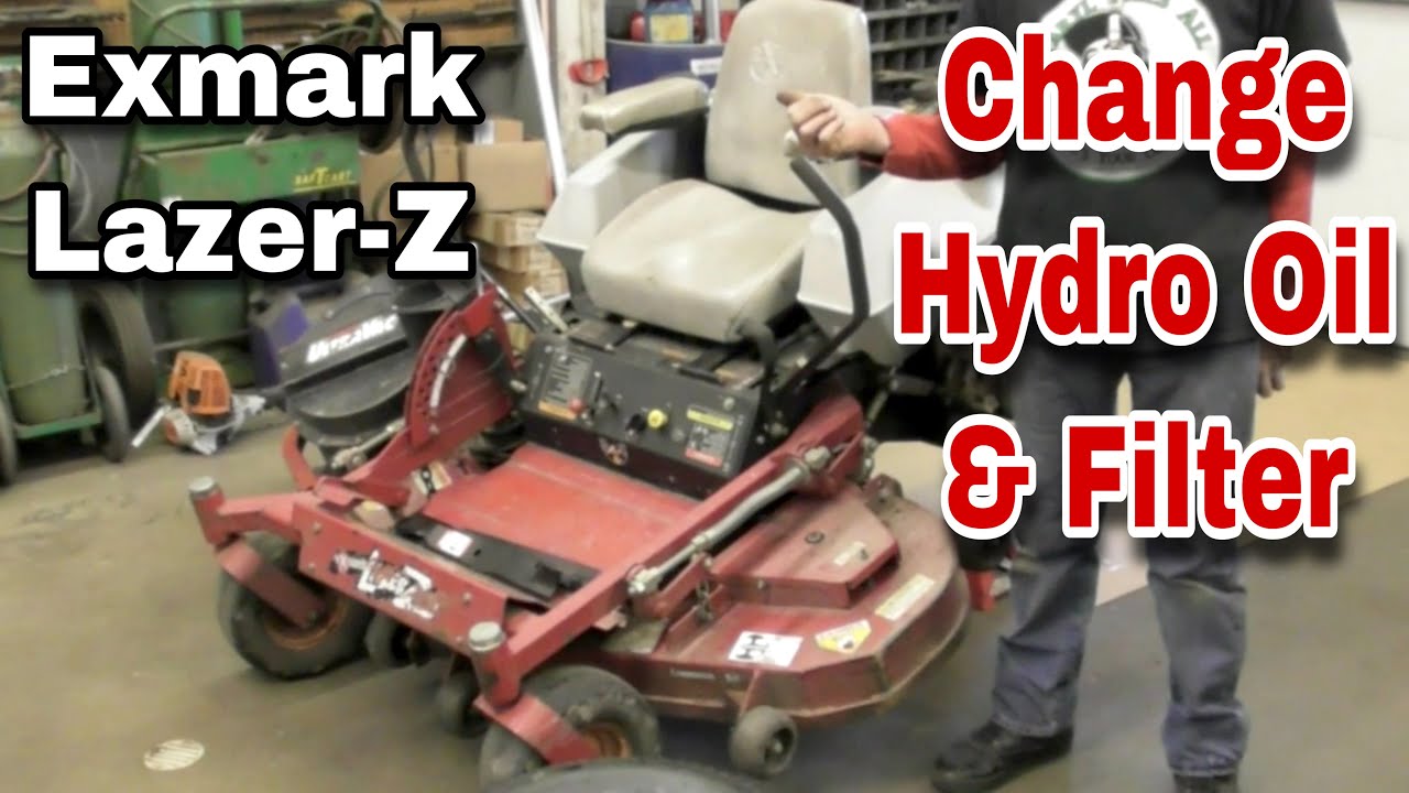 How To Change The Hydraulic Oil and Filter On An Exmark Lazer-Z - with Taryl