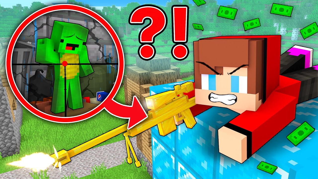 JJ Became RICH Sniper for HUNT POOR Mikey Survival Battle in Minecraft Maizen !