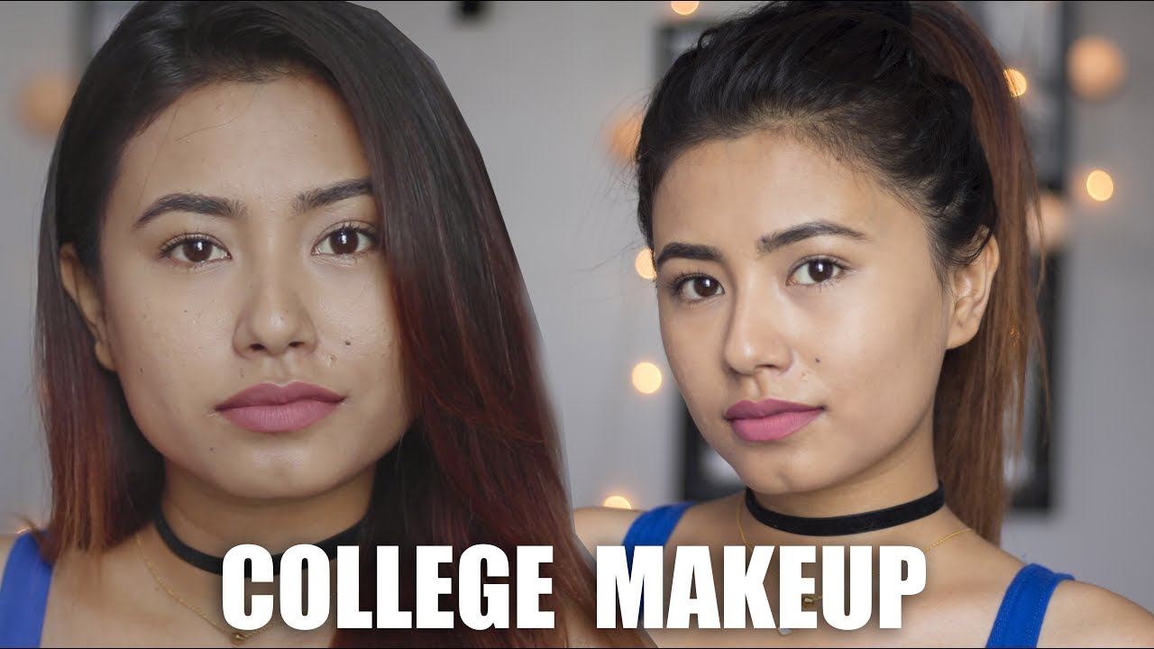 My Realistic Everyday College Makeup | No Foundation | Beauty Nepal |