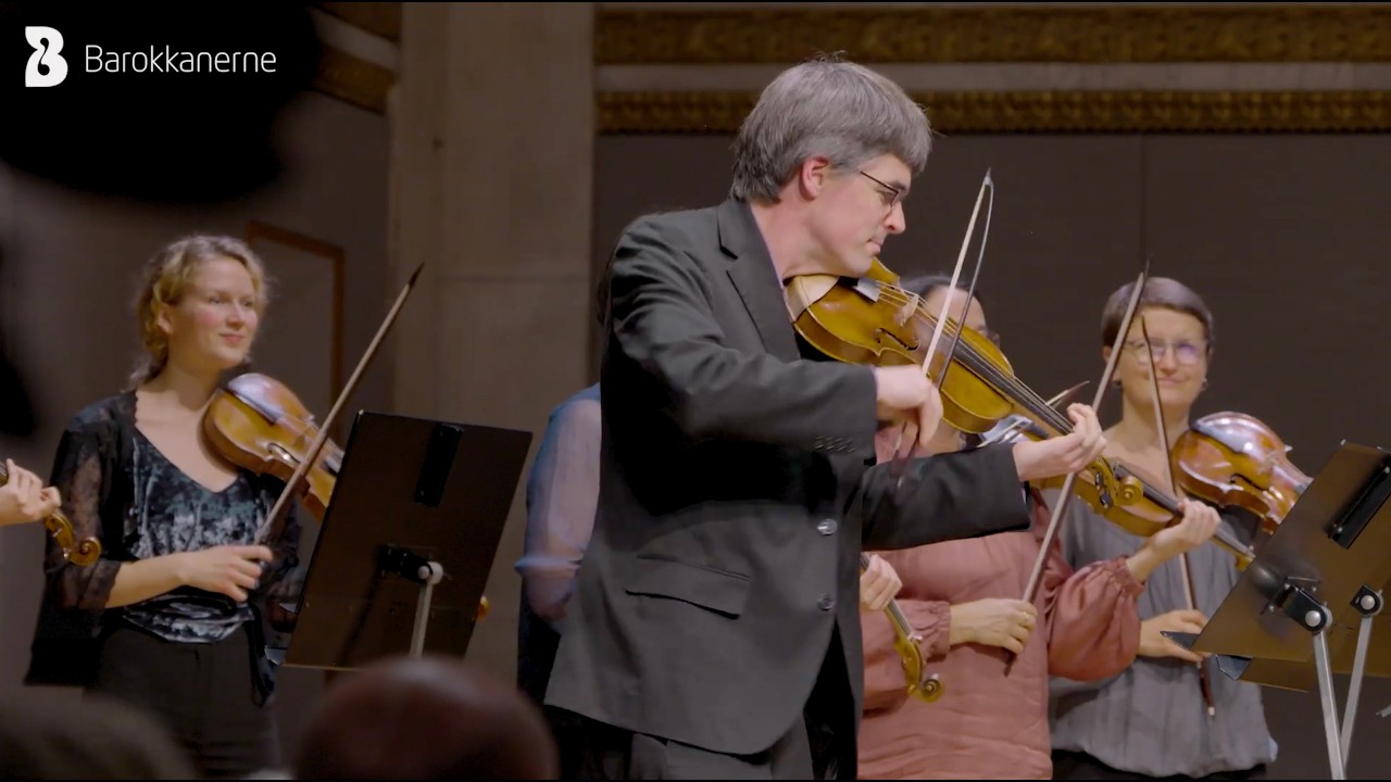 Barokkanerne: Full Telemann Concerto for violin, cello, trumpet and strings TWV 53:D5