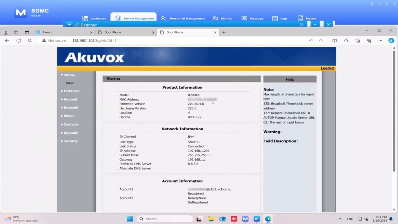 Akuvox SDMC Relay not open