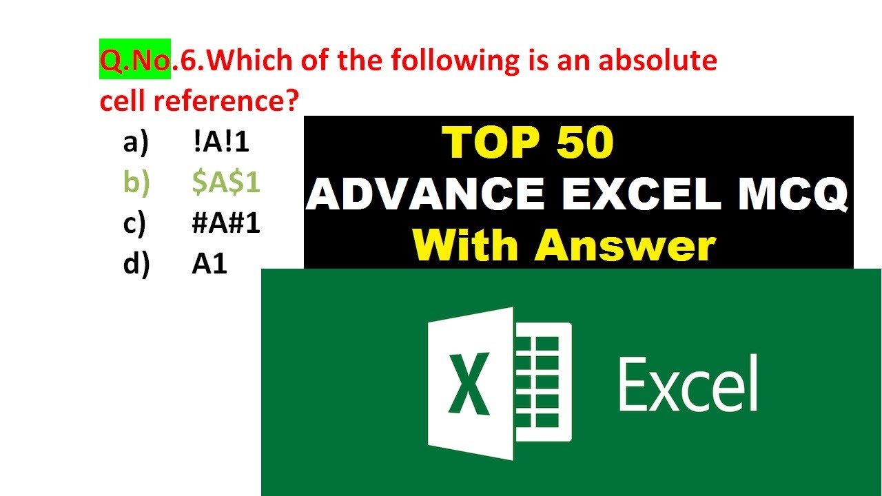 Advanced Excel MCQ II TOP 50 ADVANCED EXCEL MCQ II MCQ OF ADVANCED EXCEL