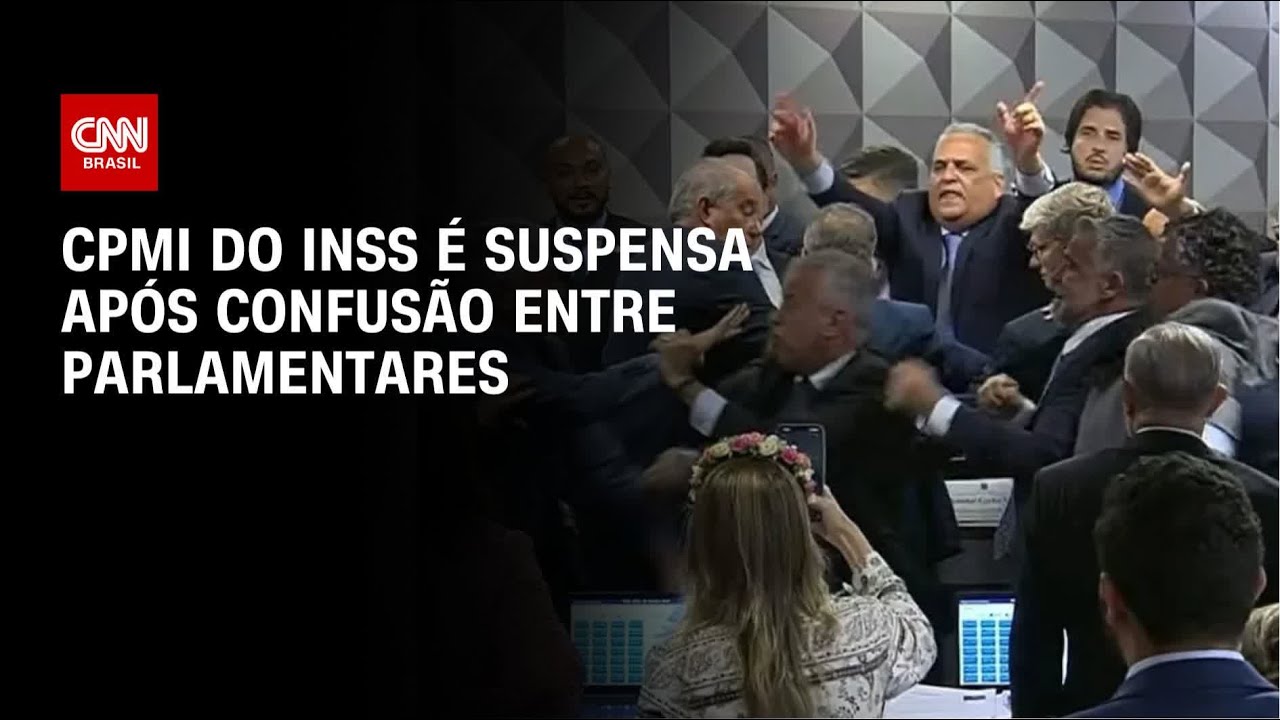 CPMI do INSS é suspensa após bate-boca e empurrões entre parlamentares | LIVE CNN