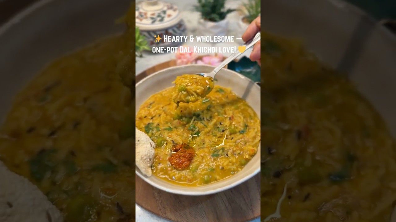 Hearty & Wholesome Dal Khichdi | One Pot Comfort Meal | Easy Dinner Idea 💛 #shorts #healthy