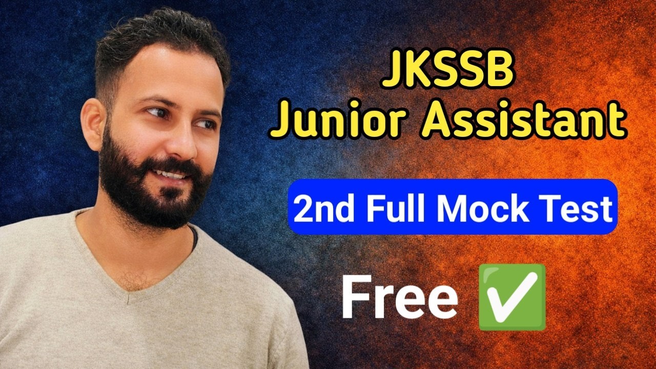 2nd FREE Full Mock Test for JKSSB Junior Assistant 2026 | Latest Pattern | Can You Score 60+/80?