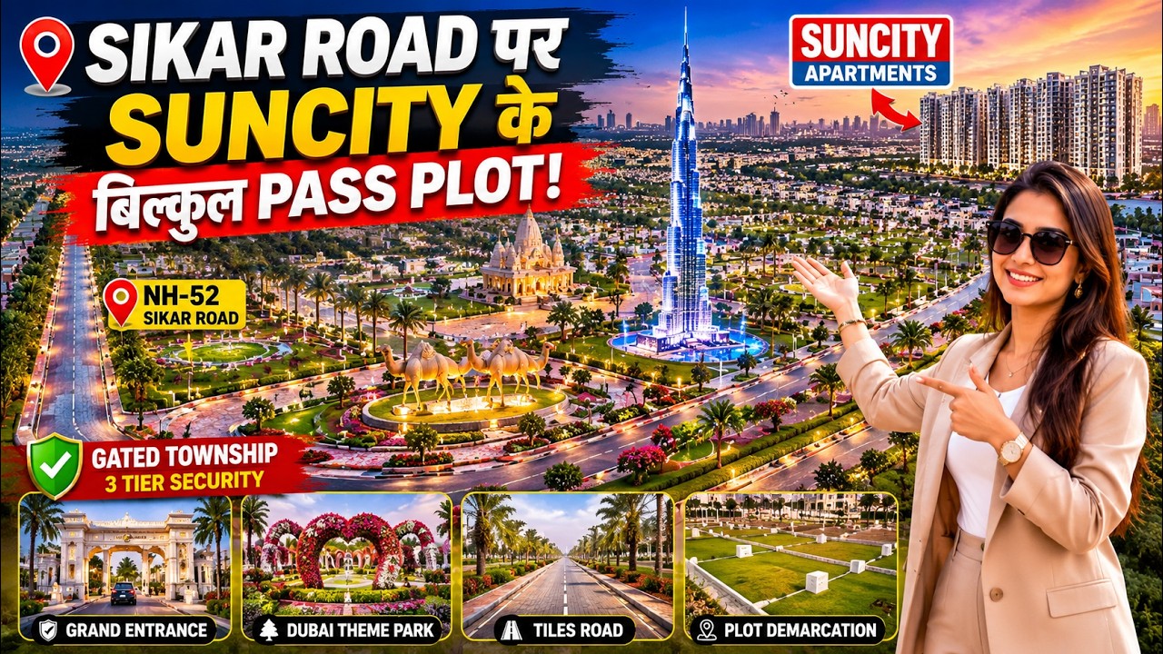 NH-52 सीकर रोड पर प्रीमियम प्लॉट | SUNCITY के पास Gated Township |  Property In Jaipur | sikar road