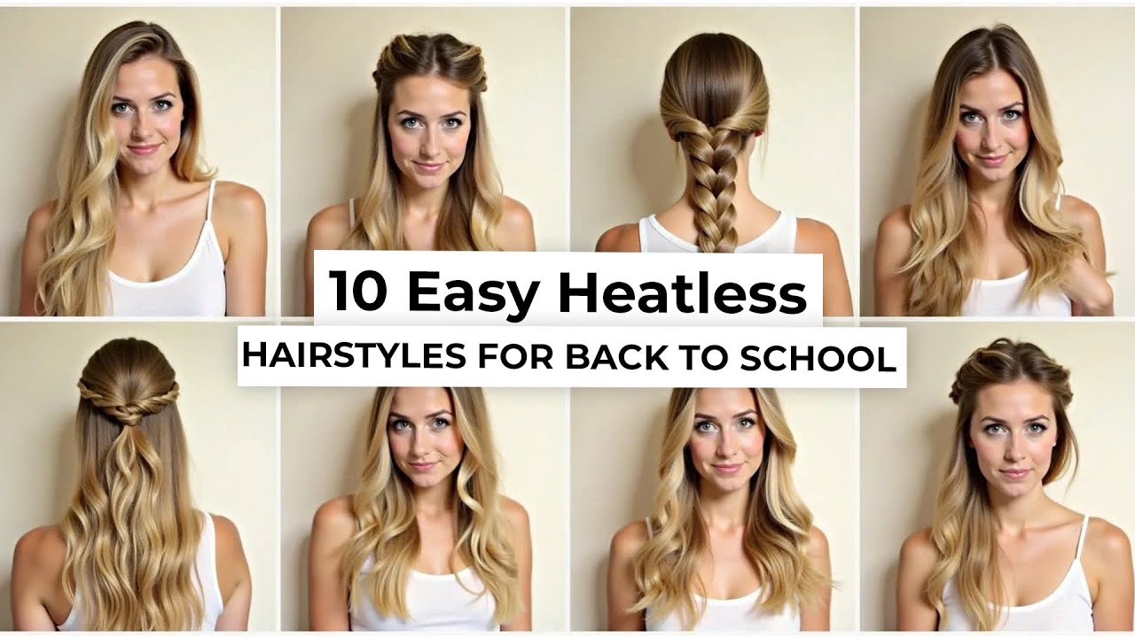 10 EASY HEATLESS BACK TO SCHOOL HAIRSTYLES! 2025