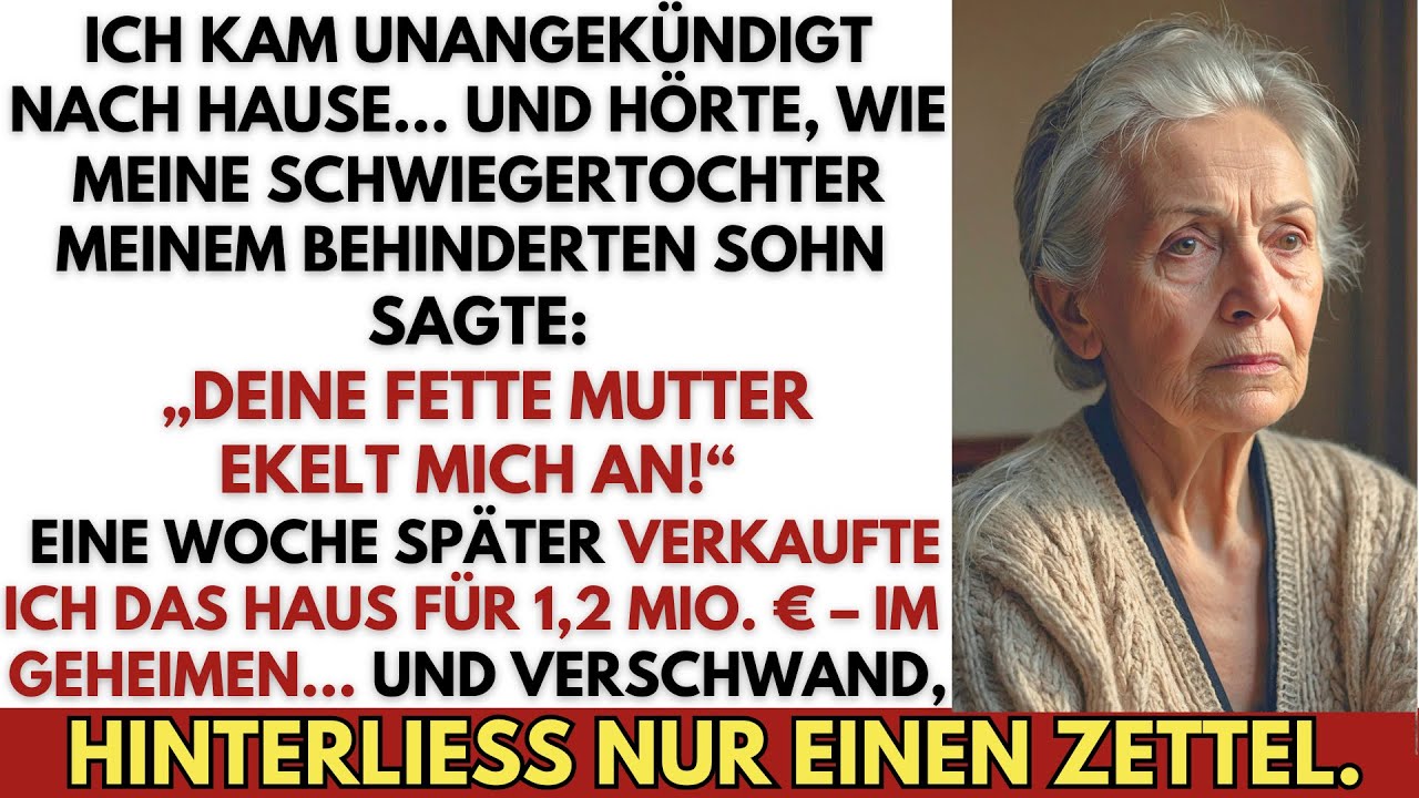 Ich kam heim&hellip; und h&ouml;rte, wie meine Schwiegertochter sagte: &bdquo;Deine fette Mutter ekelt mich an!&ldquo;