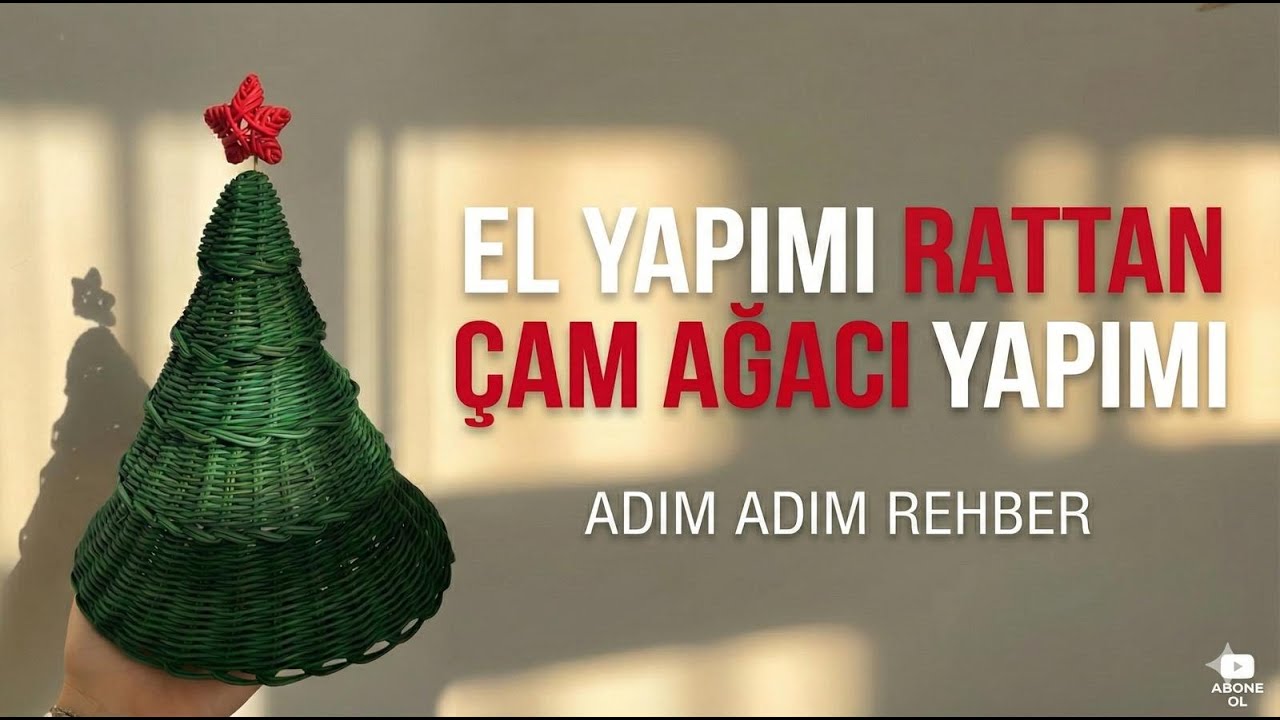 Rattan Yılbaşı Çam Ağacı Yapımı, 2mm Rattan ile Yılbaşı Ağaç Figürü Yapımı, Noel Ağacı, Wicker DIY