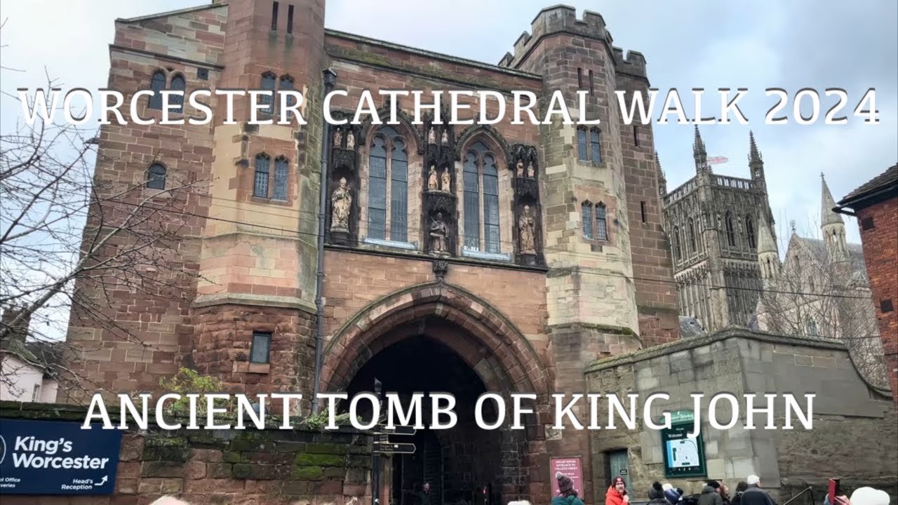 Worcester Cathedral 4K Walk | Tomb of King John King Of England | Edgar Tower & River Severn | 2024
