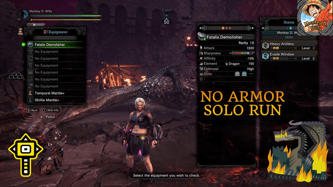 NO ARMOR HAMMER SOLO RUN - FATALIS - MONSTER HUNTER WORLD: ICEBORNE
