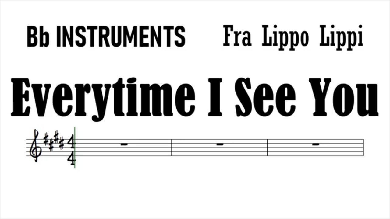 Everytime I See You Bb Instruments Sheet Music Backing Track Play Along Partitura