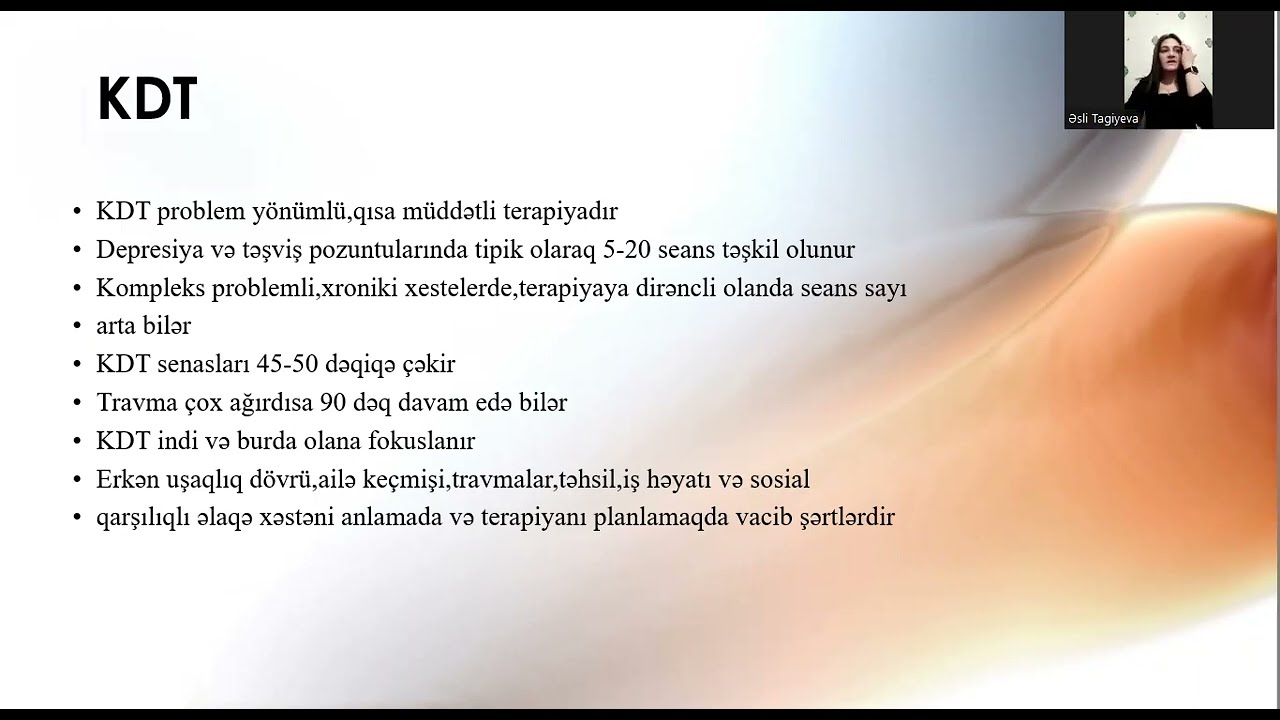 Koqnitiv Davranış Terapiyası (I hissə)