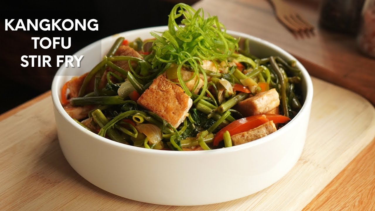 Kangkong and Tofu Stir Fry Recipe | Water Spinach and Tofu Stir Fry