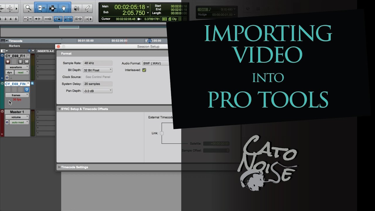 Основы Pro Tools: импорт видео
