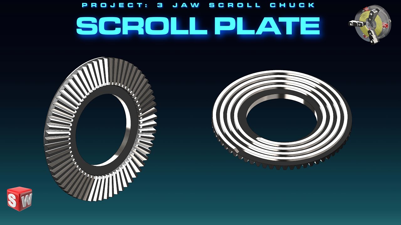 3 Jaw Scroll Chuck | SolidWorks Project - Scroll Plate