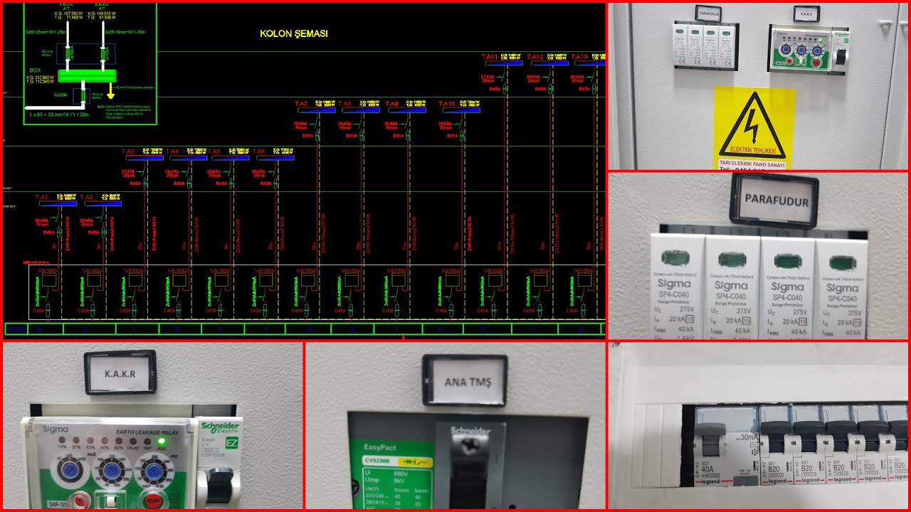 ⚡#ELEKTRİK #TESİSAT #PROJESİ #KOLON #ŞEMASI /  #PROJE ve #UYGULAMA ÜZERİNDEN #ELEKTRİK #TESİSATI