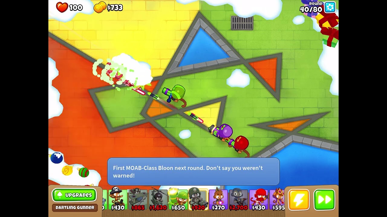 Btd6 but I can only use Darling gunner