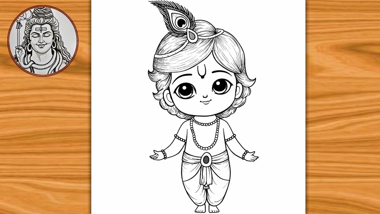 How to Draw Krishna | Krishna Drawing Easy and Beautiful | Best Krishna Drawing 
