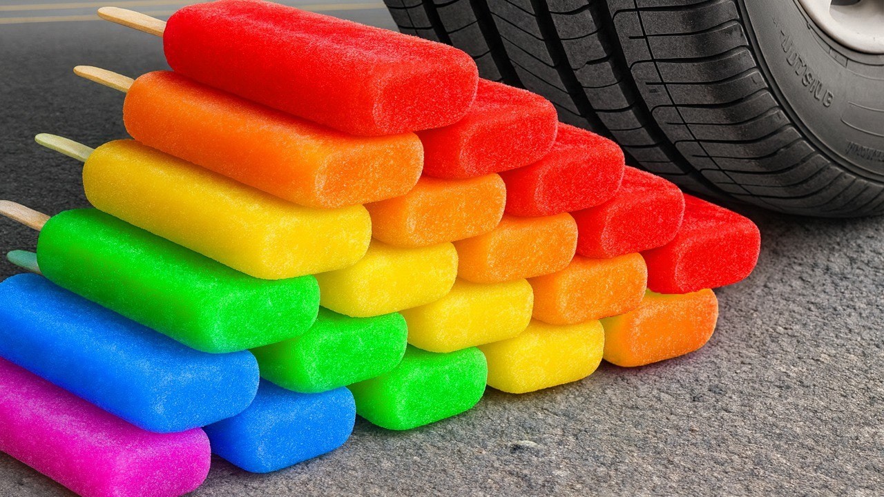 Crushing Experiments! &Car vs Crunchy Rainbow Giant Sline Balloons & Soft Things By Car 1