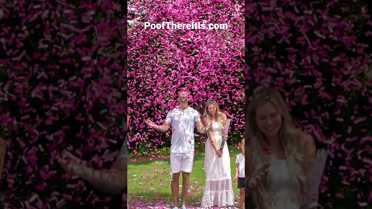 32&rdquo; Confetti Cannons. Fun Gender Reveal Idea for 2023 @ PoofThereItIs.com