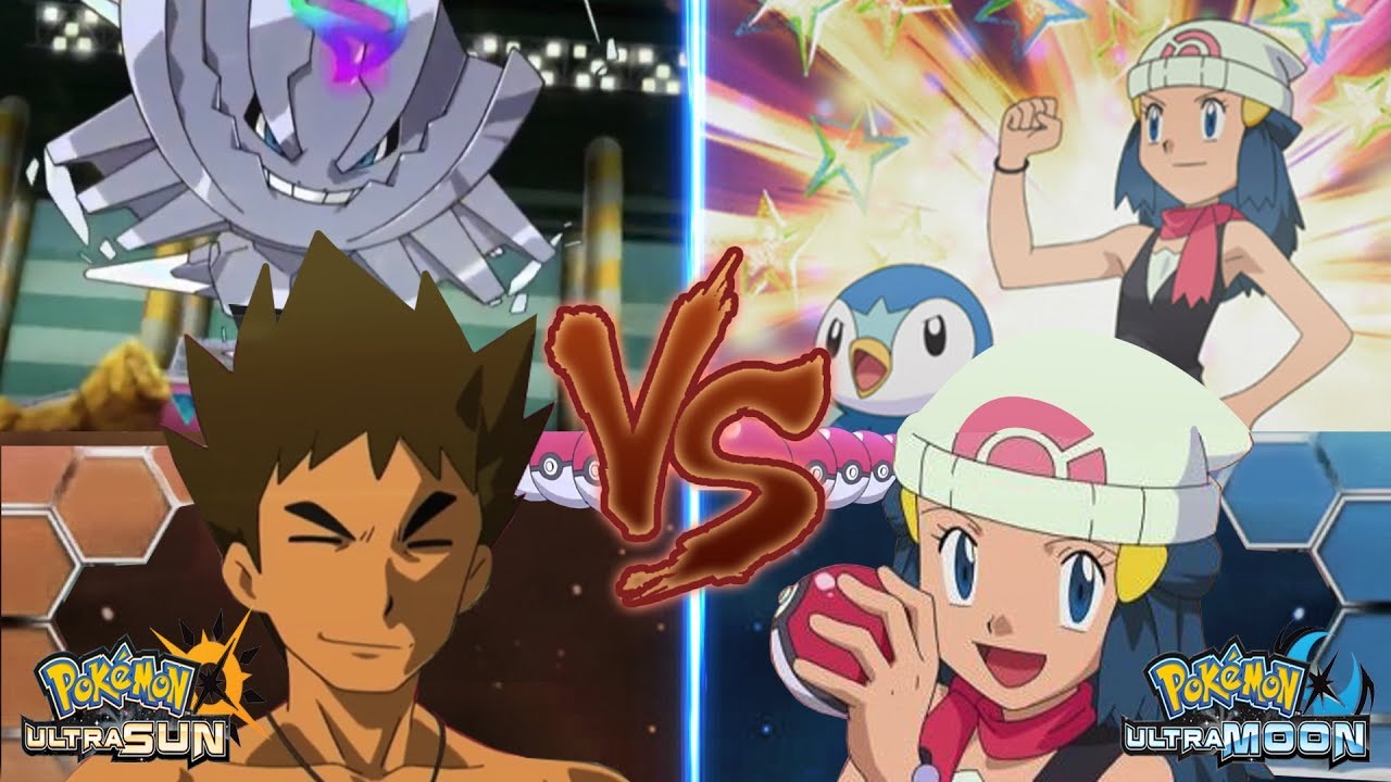 Pokemon Battle USUM: Brock Vs Dawn (Pokémon Ash's Companion face off!)