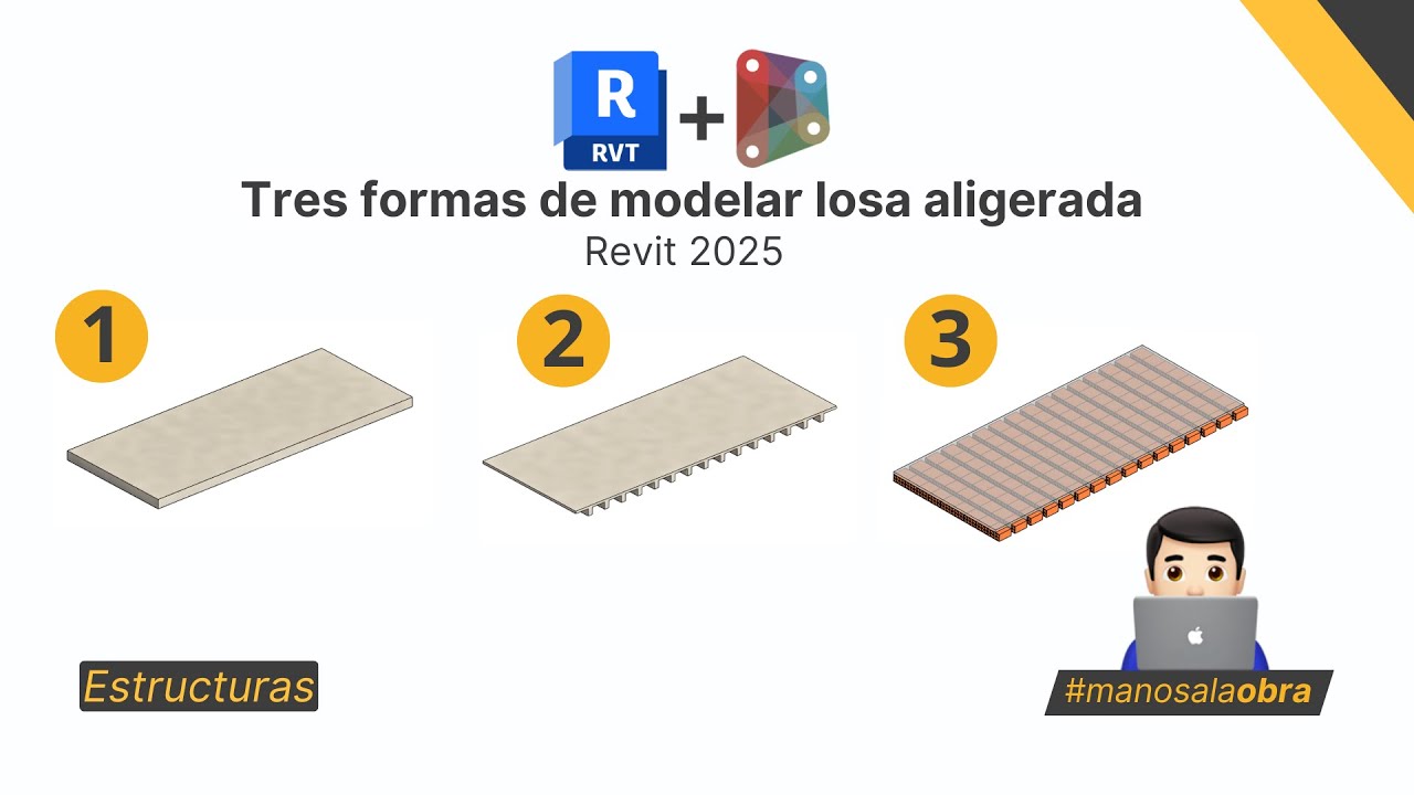 REVIT 2025 - TRES FORMAS DE MODELAR LOSA ALIGERADA 👨‍🏫👍