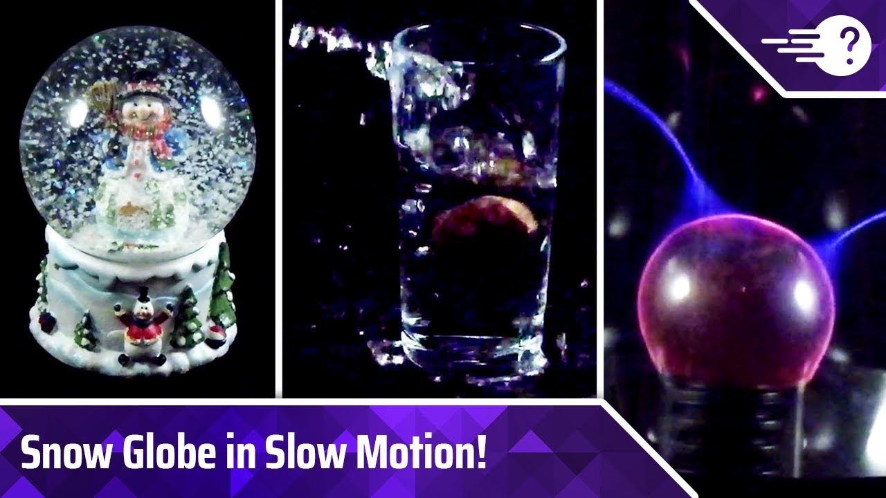 Snow Globe in Slow Motion (+ Plasma Lamp, Water & Brush!)