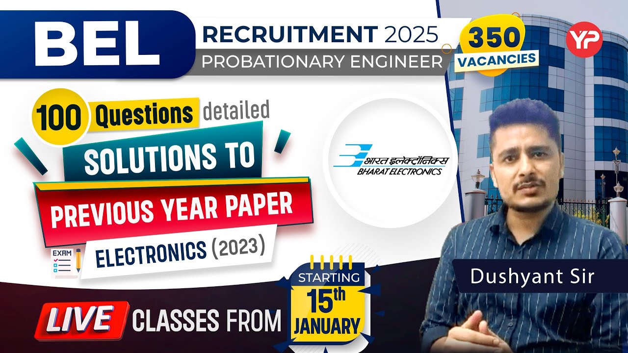 Marathon session | BEL Electronics 2023 PYQ 100 qs detailed solutions Probationary Engineer
