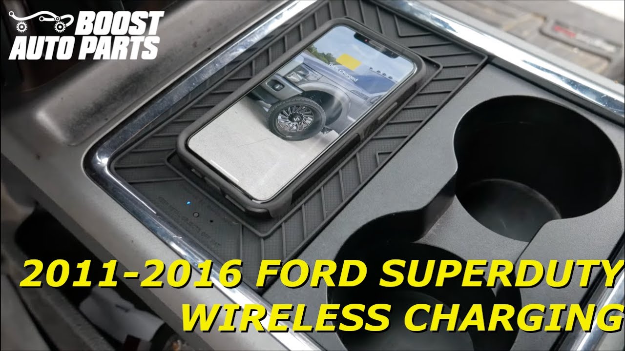 Установка беспроводной зарядки для телефона Ford Superduty 2011–2016 (полная центральная консоль ...
