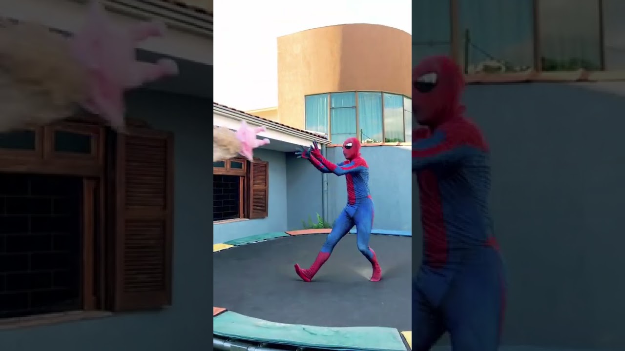 Homem aranha virando mortal - cama el&aacute;stica