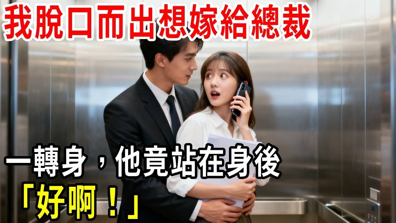 在公司電梯裡，我脫口而出想嫁給總裁，不料一轉身，他竟站在身後笑著說「好啊！」#掉馬甲#甜寵 #閃婚#情感故事 #霸道總裁 #婚姻#都市愛情 #先婚後愛 #霸道總裁 #灰姑娘#爽文 #婚姻
