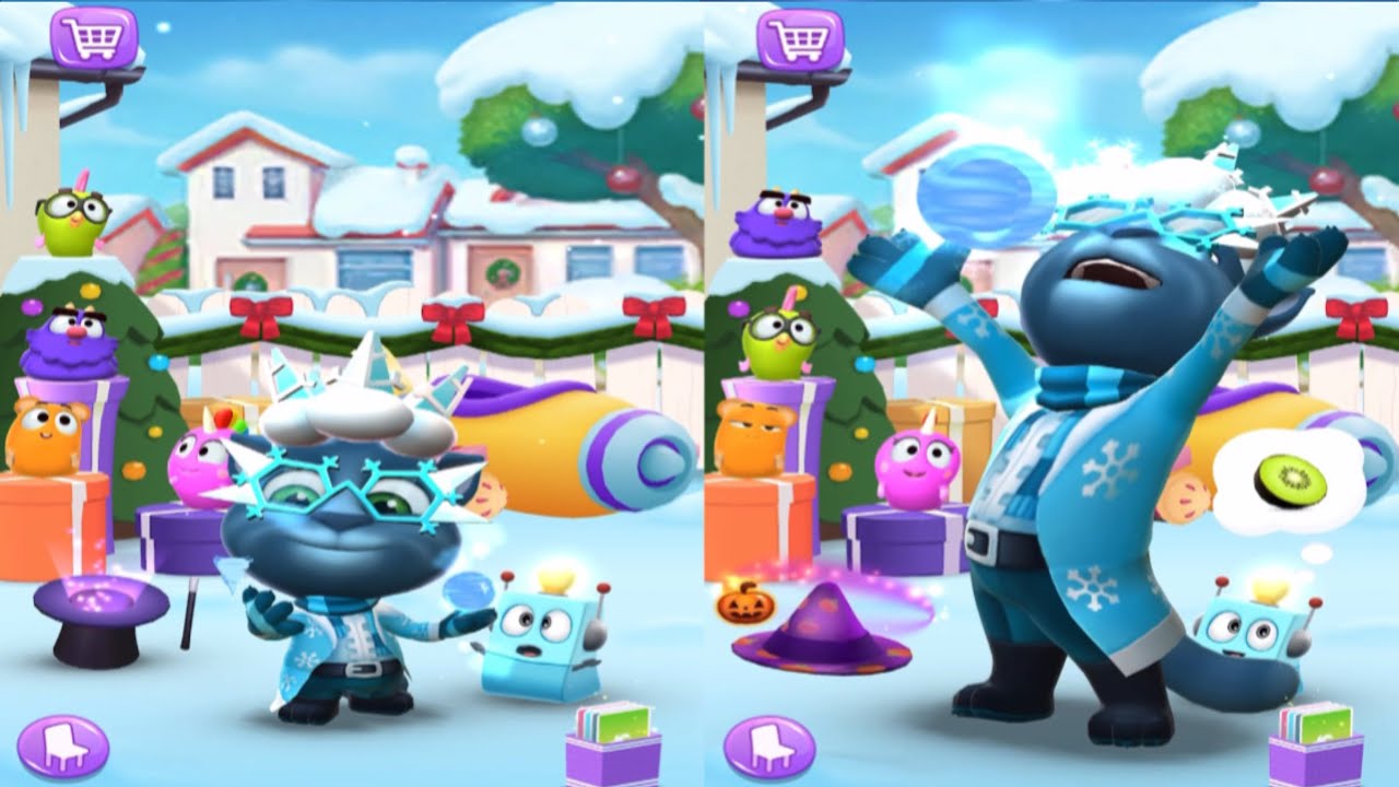 Blue Color Tree Vs Cool | My Talking Tom 2 Vs My Talking Baby Tom 2