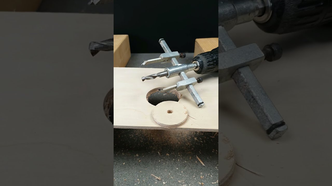 Adjustable hole cutter / woodworking #tips #shorts