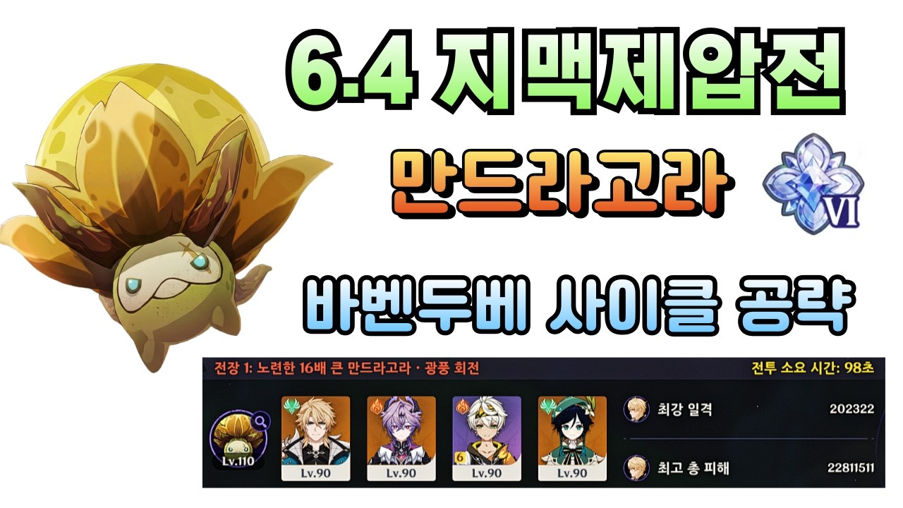 6.4 지맥제압전 절망 1번방  |  바르카 명전파티 (98s) 간단 공략