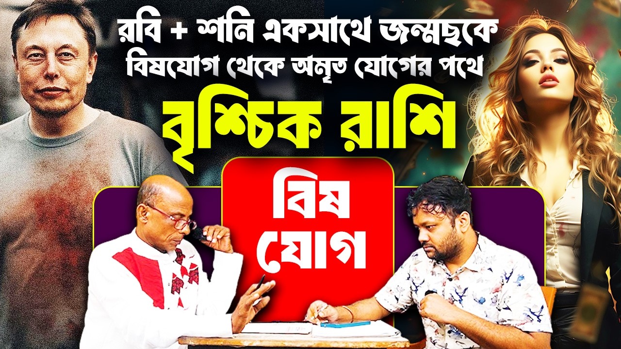 বিষযোগ থেকে অমৃত যোগের পথে | রবি + শনি একসাথে জন্মছকে Bish Jog | বৃশ্চিক রাশি Brischik #PradipSahoo