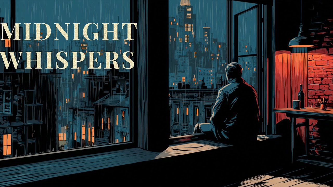 Solitude by the Window 🌃 Dark Noir Jazz & Slow Blues for Study, Focus with Rain Sounds