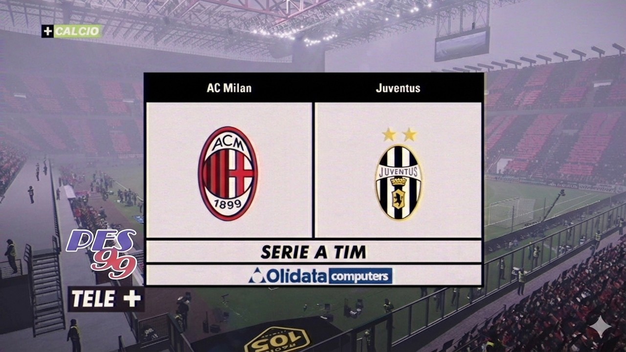 Domenica Calcio : AC Milan v Juventus FC | Serie A on PES99 patch | PES 2021