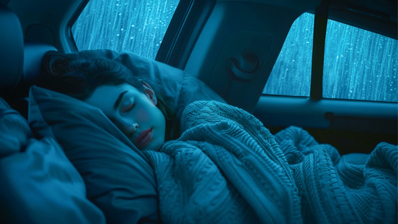 99% of YOU Will Sleep Instantly with Torrential Rain & Powerful  Thunder on Dark Car Cabin 🚐 ASMR