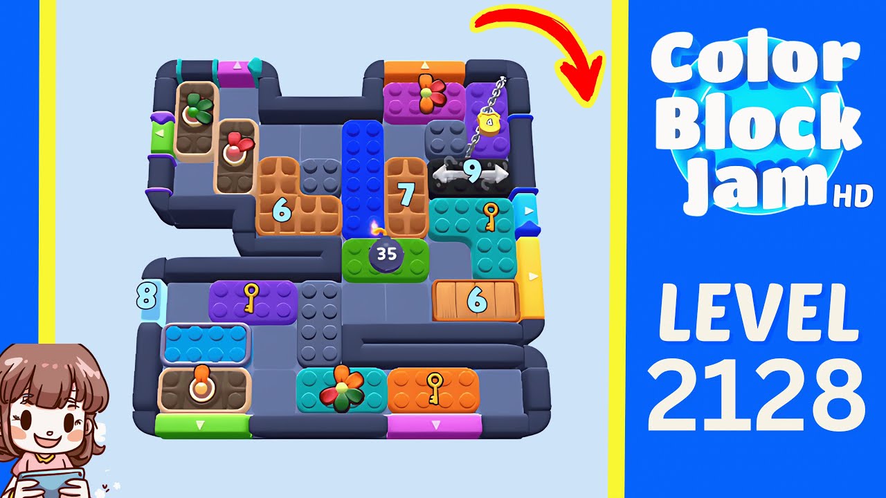Color Block Jam Level 1245 (2128) Solution Walkthrough