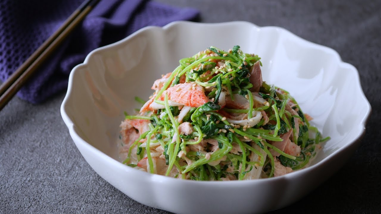 【これやってみて♡5分で豆苗の副菜】絶対美味しい「まるめし」 | Bean Sprouts with Ponzu Mayonnaise Dressing