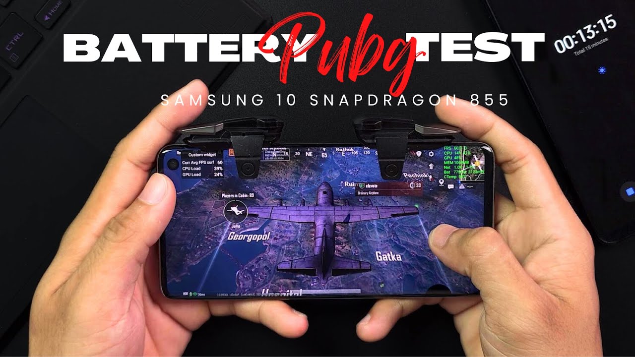Samsung Galaxy S10 test game PUBG Battery Drain test 15 Minutes 2024