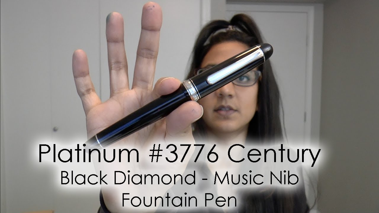 Platinum #3776 Century Black Diamond Music Nib Fountain Pen